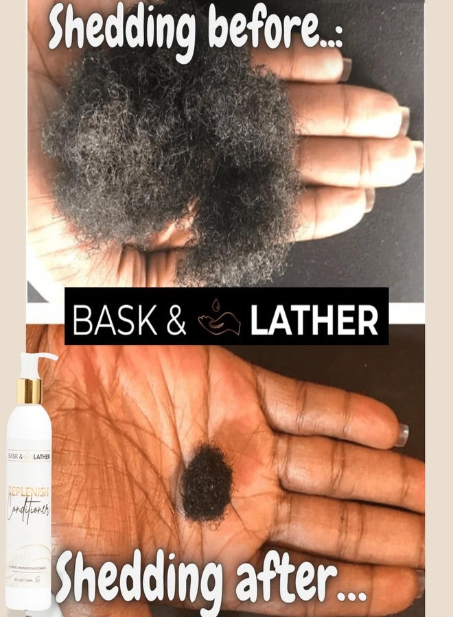 BASK & LATHER Replenish Conditioner – Deep Hydrating, Natural Formula for Elasticity & Detangling, Silicone-Free, Paraben-Free, Color-Safe, 8 oz - Image 2
